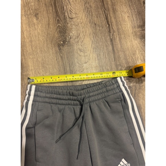 Adidas Mens Essentials 3-Stripes Fleece Tapered Cuff Pants Grey IX0169 Small - Picture 2 of 9